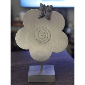 Photo Frame Pewter And Metal Picture Holder With Clip 8 3/4” Tall